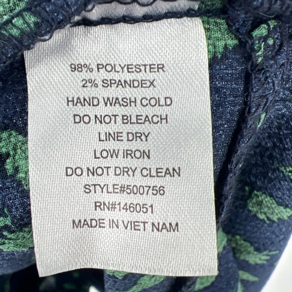 Monteau Los Angeles Navy Green Floral Tiered Midi Dress Small Cottagecore Brunch - Picture 7 of 10